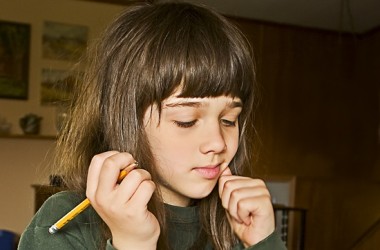 Kid studying