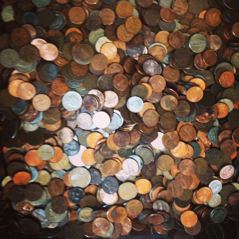 Loose change is gathered in one place and then it needs to be spent or it needs to head to the bank. KonMari initially made me some money between my yard sale and my coin collection.